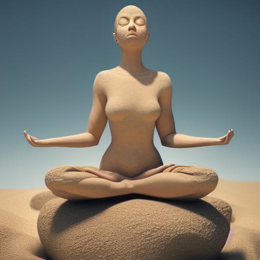 Sandstone woman in lotus position