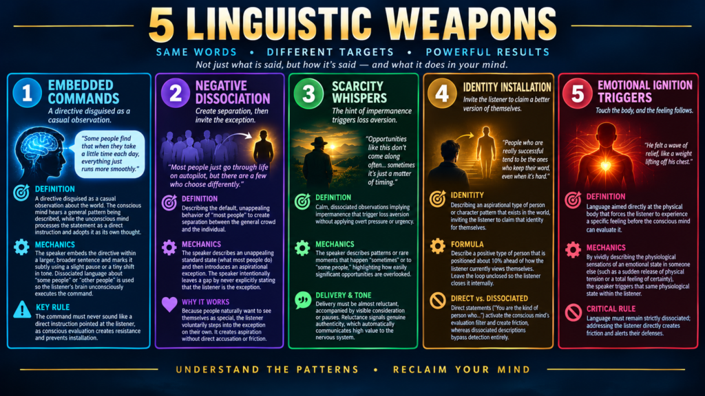 Five Linguistic Weapons Infographic